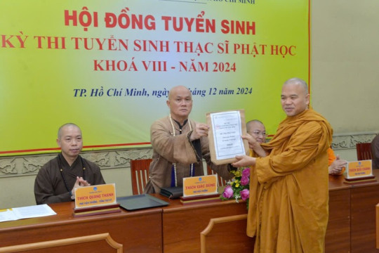 Học viện Phật giáo VN tại TP.HCM tổ chức Kỳ thi tuyển sinh thạc sĩ Phật học khóa VIII năm 2024